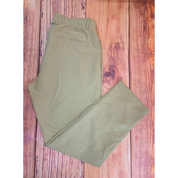 Under Armour Mens Golf Pants 36/30 Khaki Nylon & Polyester Blend - Picture 3 of 9